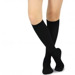 TeeHee Black Rib Pointelle Knee High Women's Socks Gift Ideas