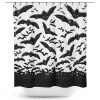 Sourpuss Housewares Spooksville Bats Shower Curtain - Black & White 1 Sourpuss Housewares Spooksville Bats Shower Curtain - Black & White