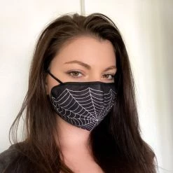 Ectogasm Black Spiderweb Face Mask Masks