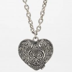 Rock Rebel Jewelry Filigree Heart Stash Pendant Necklace