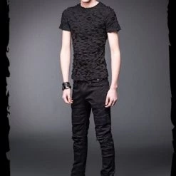 Queen Of Darkness Men's Stuff Black Pants With Slits