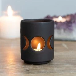 Gothic Gifts Gift Ideas Small Black Triple Moon Cut Out Tealight Holder