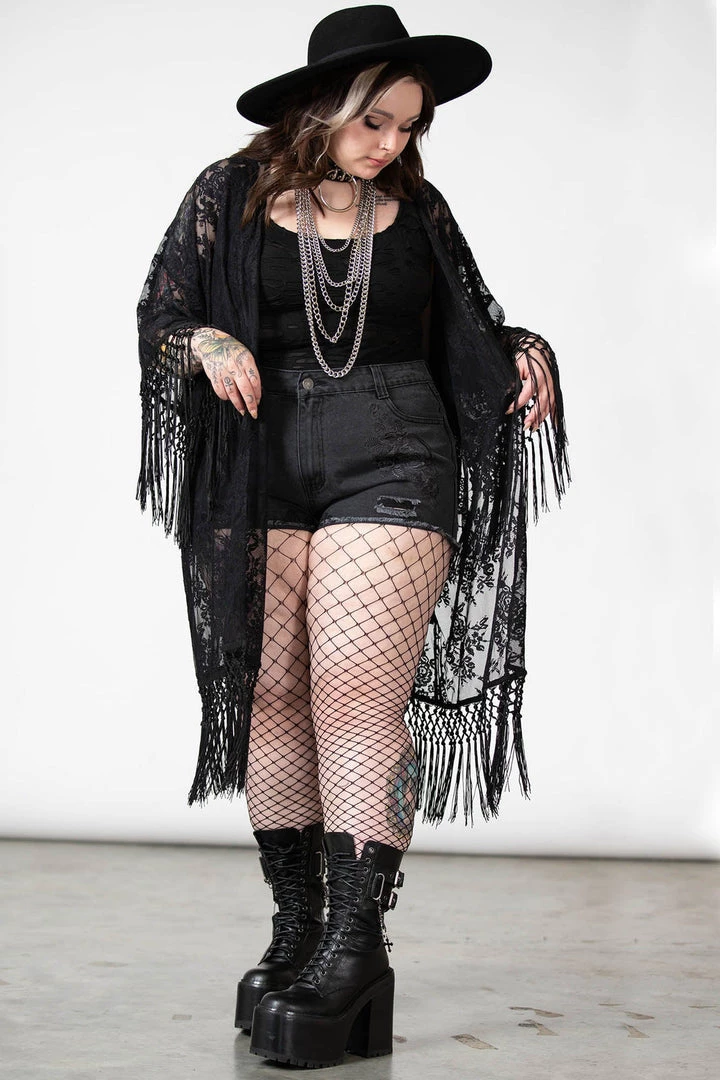 Killstar Women's Stuff Witch Hazel Lace Kimono 5 Killstar Women's Stuff Witch Hazel Lace Kimono