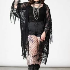 Killstar Women's Stuff Witch Hazel Lace Kimono 12 Killstar Women's Stuff Witch Hazel Lace Kimono
