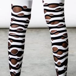 Killstar Wretched Soul Distress Socks [BLACK/WHITE]