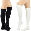 TeeHee Gift Ideas Women's Casual Cotton Knee High Solid Plain 2-Pack