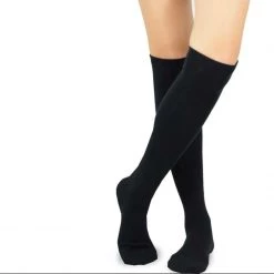 TeeHee Gift Ideas Women's Casual Cotton Knee High Solid Plain 2-Pack