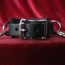 Ape Leather Wristband With Three Rings And Chain Wristbands And Cuffs