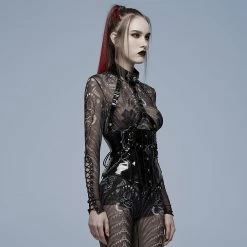 Punk Rave Women's Stuff Gothic Patent Leather Corset