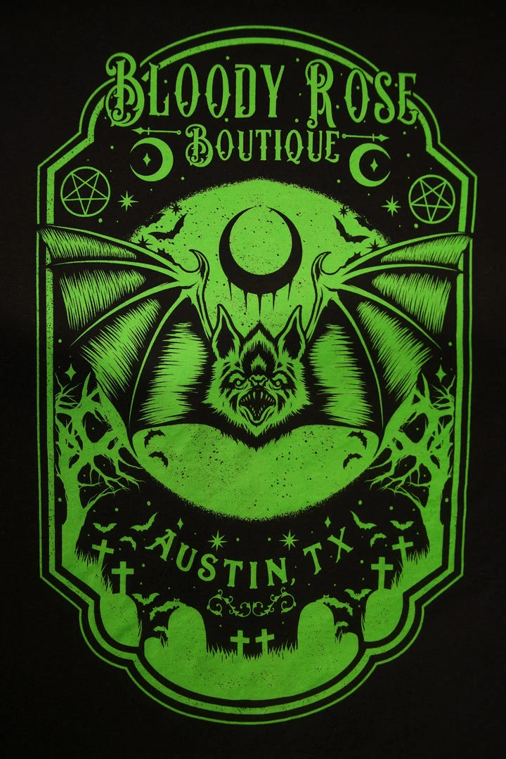 Bloody Rose Boutique Bloody Rose Bat - Green - Unisex T-Shirt Men's Stuff 3 Bloody Rose Boutique Bloody Rose Bat - Green - Unisex T-Shirt Men's Stuff