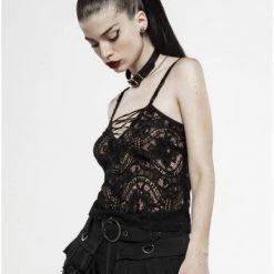 Punk Rave Women's Stuff Black Lace Opium Top