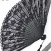 Fantasmagoria Black Palace Lace Folding Fan Accessories 2 Fantasmagoria Black Palace Lace Folding Fan Accessories