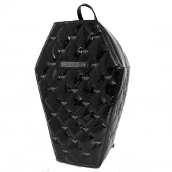 Rock Rebel Bags & Backpacks Mina Bat Quilted Coffin Backpack In Black