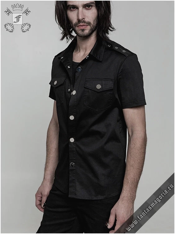 Punk Rave Men's Stuff Casual Black Men's Shirt 6 Punk Rave Men's Stuff Casual Black Men's Shirt