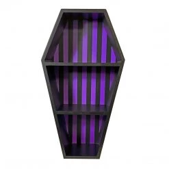 Sourpuss Striped Coffin Shelf - Black/Purple