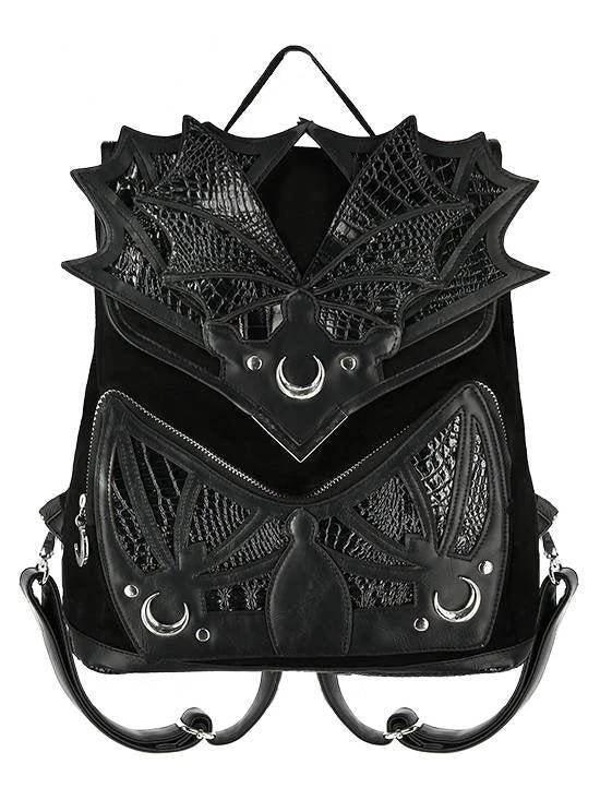 ReStyle Black Phantom Gothic Backpack With Dragon Wings 3 ReStyle Black Phantom Gothic Backpack With Dragon Wings