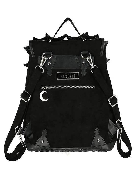 ReStyle Black Phantom Gothic Backpack With Dragon Wings 10 ReStyle Black Phantom Gothic Backpack With Dragon Wings