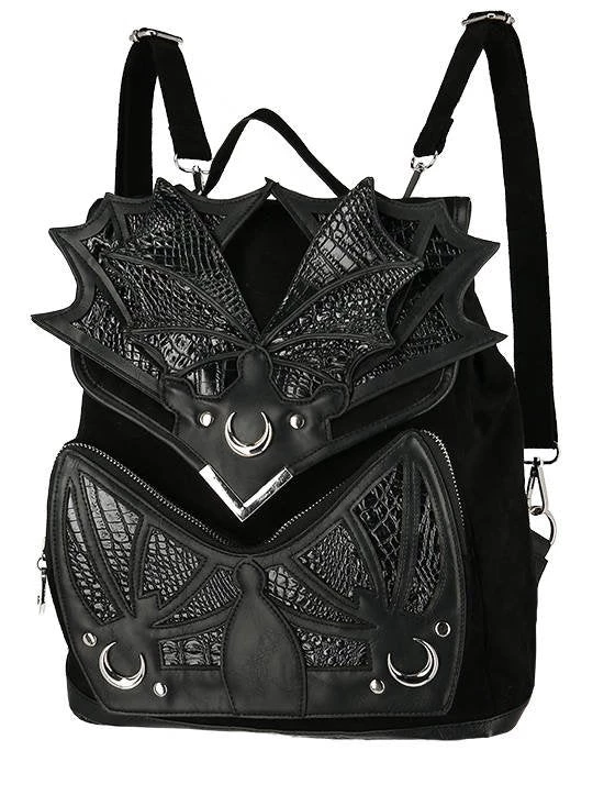 ReStyle Black Phantom Gothic Backpack With Dragon Wings 4 ReStyle Black Phantom Gothic Backpack With Dragon Wings