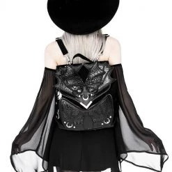 ReStyle Black Phantom Gothic Backpack With Dragon Wings 14 ReStyle Black Phantom Gothic Backpack With Dragon Wings