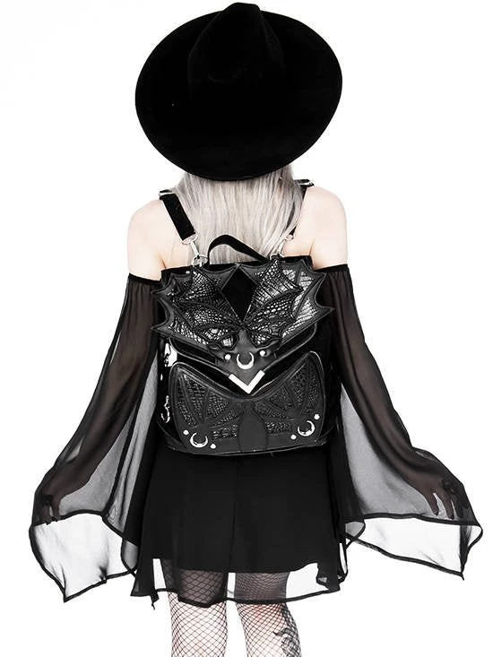 ReStyle Black Phantom Gothic Backpack With Dragon Wings 6 ReStyle Black Phantom Gothic Backpack With Dragon Wings