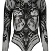 Restyle Black Gothic Jewel Bat Mesh Bodysuit 2 Restyle Black Gothic Jewel Bat Mesh Bodysuit