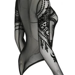 Restyle Black Gothic Jewel Bat Mesh Bodysuit 11 Restyle Black Gothic Jewel Bat Mesh Bodysuit