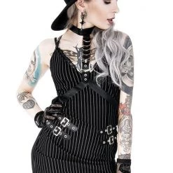 ReStyle Collared Pinstriped Mini Gothic Dress Women's Stuff 20 ReStyle Collared Pinstriped Mini Gothic Dress Women's Stuff