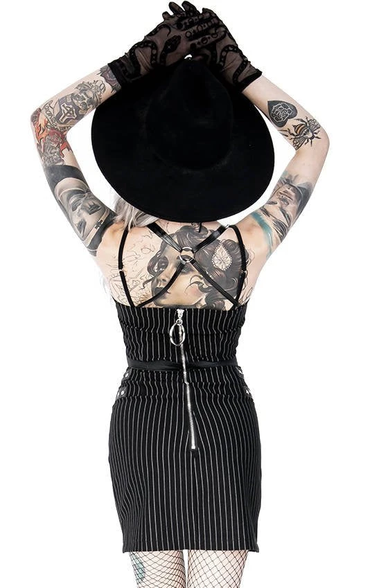 ReStyle Collared Pinstriped Mini Gothic Dress Women's Stuff 7 ReStyle Collared Pinstriped Mini Gothic Dress Women's Stuff