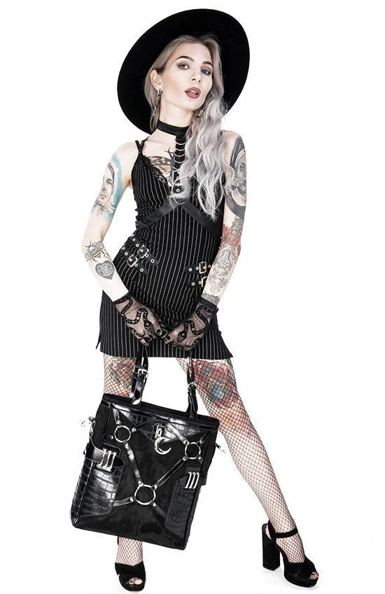 ReStyle Collared Pinstriped Mini Gothic Dress Women's Stuff 6 ReStyle Collared Pinstriped Mini Gothic Dress Women's Stuff