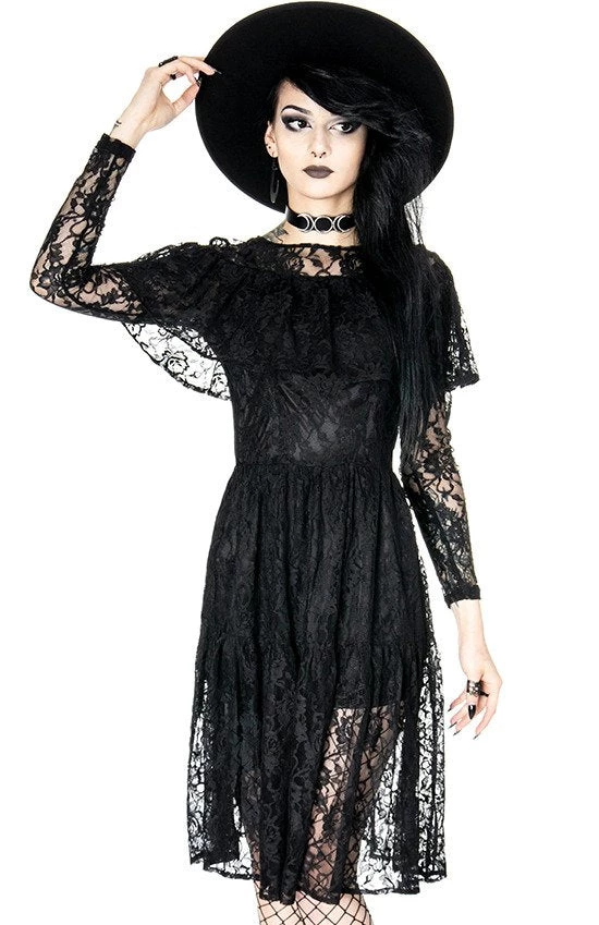 ReStyle Gloomy Prairie Black Lace Gothic Dress 6 ReStyle Gloomy Prairie Black Lace Gothic Dress
