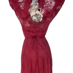 ReStyle Gothic Eyelash Lace Dress Burgundy Women's Stuff 22 ReStyle Gothic Eyelash Lace Dress Burgundy Women's Stuff