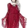 ReStyle Gothic Eyelash Lace Dress Burgundy Women's Stuff