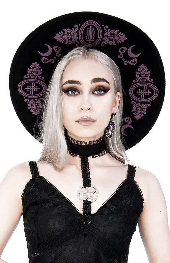 ReStyle Baroque Style Gothic Hat With Burgundy Monogram 9 ReStyle Baroque Style Gothic Hat With Burgundy Monogram