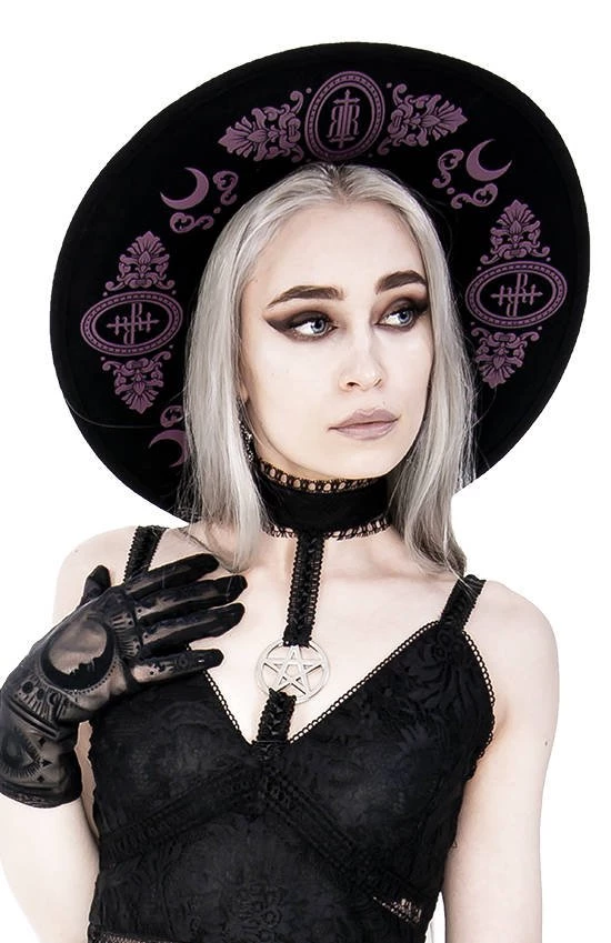 ReStyle Baroque Style Gothic Hat With Burgundy Monogram 10 ReStyle Baroque Style Gothic Hat With Burgundy Monogram