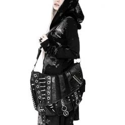 ReStyle Patchwork Hobo Bag With Multiple Pockets And Dragon PU