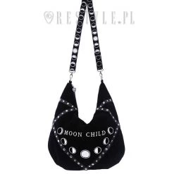ReStyle Moon Child Black Velvet Hobo Bag