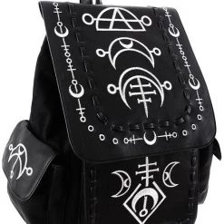 ReStyle Runic Moon Black Backpack - Black And White 10 ReStyle Runic Moon Black Backpack - Black And White