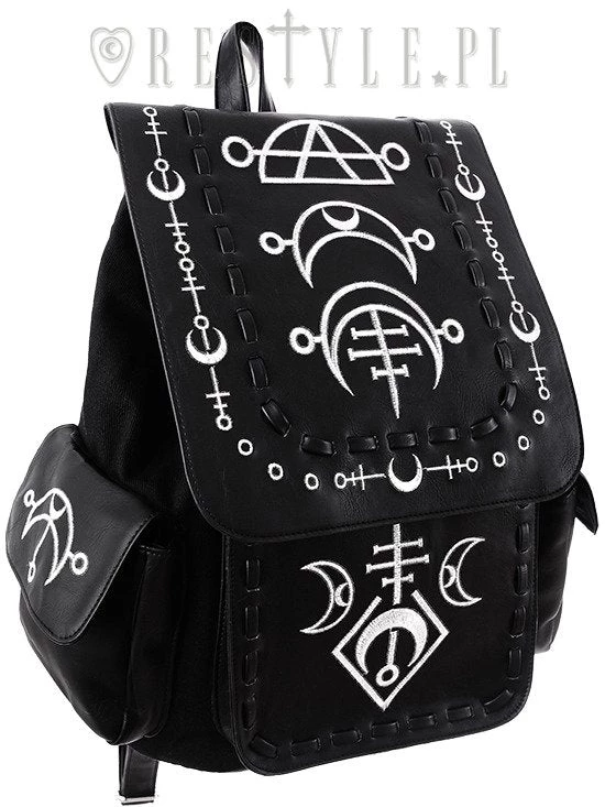 ReStyle Runic Moon Black Backpack - Black And White 6 ReStyle Runic Moon Black Backpack - Black And White