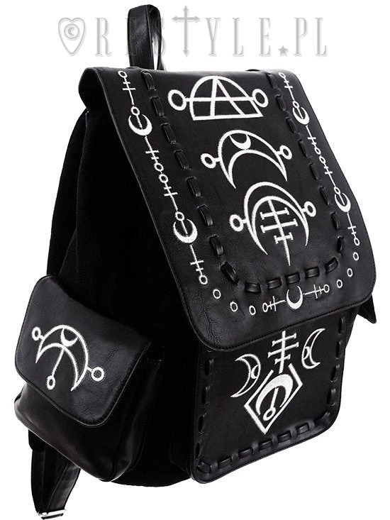 ReStyle Runic Moon Black Backpack - Black And White 5 ReStyle Runic Moon Black Backpack - Black And White