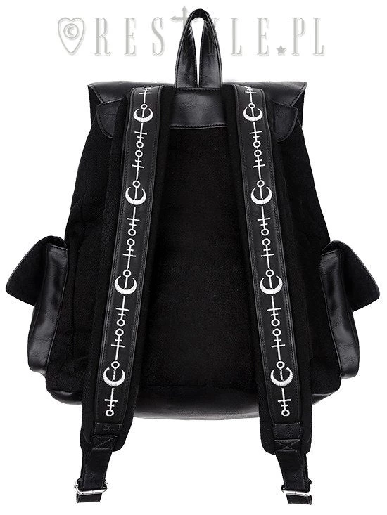 ReStyle Runic Moon Black Backpack - Black And White 4 ReStyle Runic Moon Black Backpack - Black And White