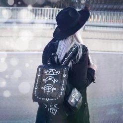 ReStyle Runic Moon Black Backpack - Black And White 11 ReStyle Runic Moon Black Backpack - Black And White