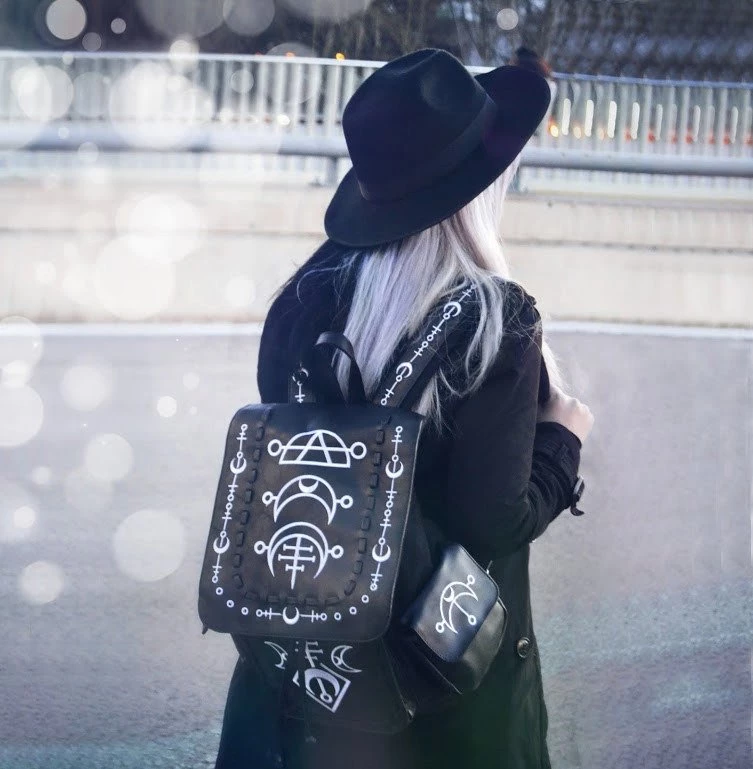 ReStyle Runic Moon Black Backpack - Black And White 7 ReStyle Runic Moon Black Backpack - Black And White