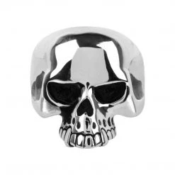 INOX Black Oxidized Skull Ring