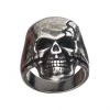 INOX Antiqued Stainless Steel Cracked Skull Ring Jewelry