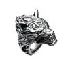 INOX Stainless Steel 3D Wolf Ring Men's Stuff