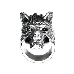 INOX Stainless Steel 3D Wolf Ring Men's Stuff