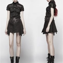 Punk Rave Gothic Militia Shirt Women's Stuff