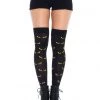 Leg Avenue Spooky Eyes Printed Opaque Thigh Highs 2 Leg Avenue Spooky Eyes Printed Opaque Thigh Highs