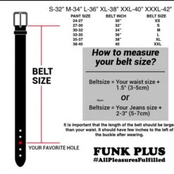 Funk Plus Black Vegan Leather Plain Belt