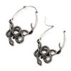 BodyVibe Antiqued Silver Plated Cut Out Snake Plug Hoops